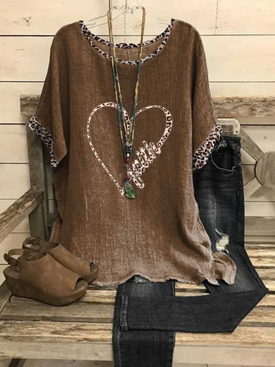 Women's Leopard Faith Casual Top