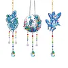 3PCS-4 5D DIY Diamond Painting Wind Chimes Suncatcher Kit Double Sided Diamond Art Kits Suncatcher with Crystal Pendant for Home Wall Window Decor Adults DIY Art Craft