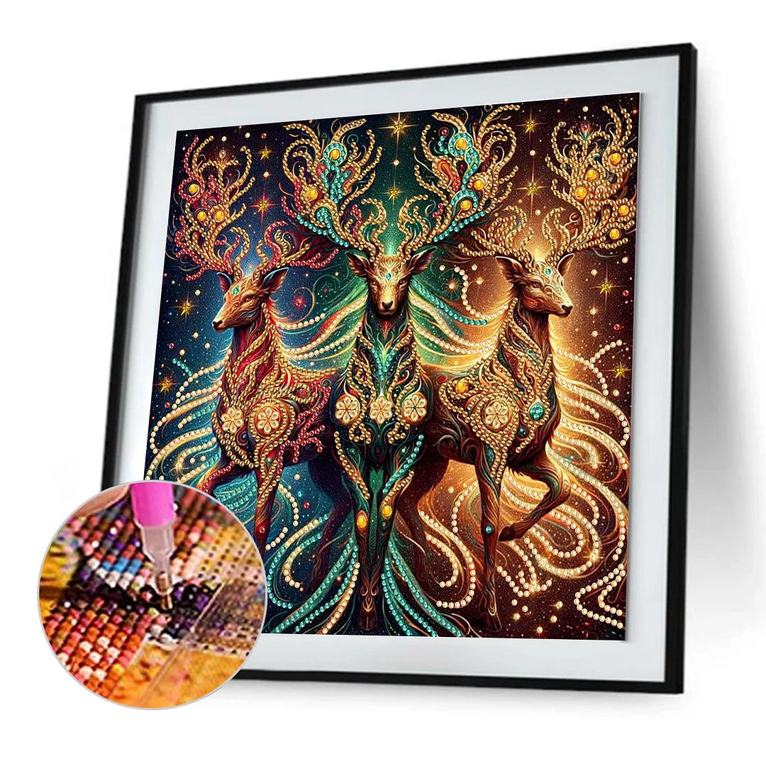 Deer - Partial Special Shaped Drill Diamond Painting Kits (Canvas|30*30cm)