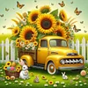 Diamond Painting-DIY Full Round Drill Sunflower Car