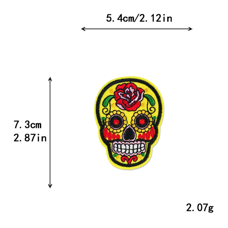 5 Pieces Factory In Stock Halloween Skull Finger Middle Finger Playing Card Clothing Accessories Embroidery Cloth Patch Patch