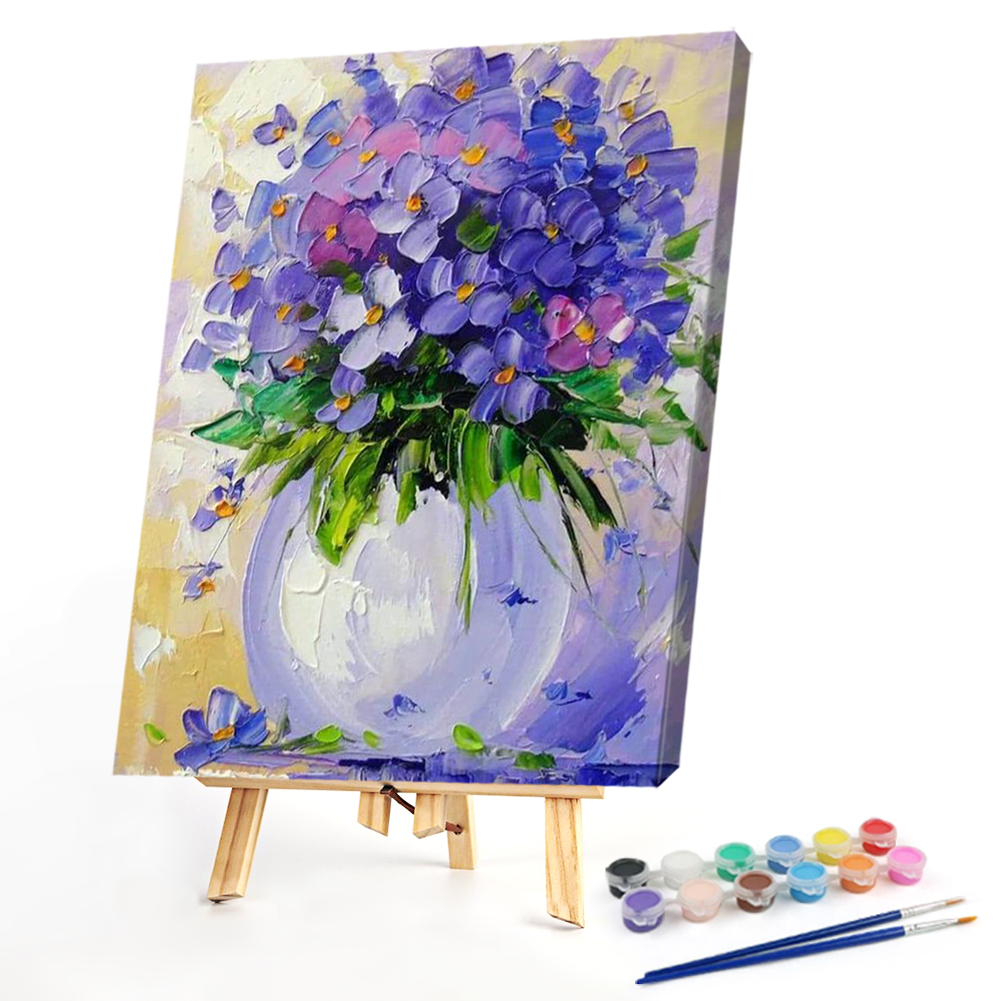 

40*50CM - Paint By Numbers - Blue Flowers, 501 Original