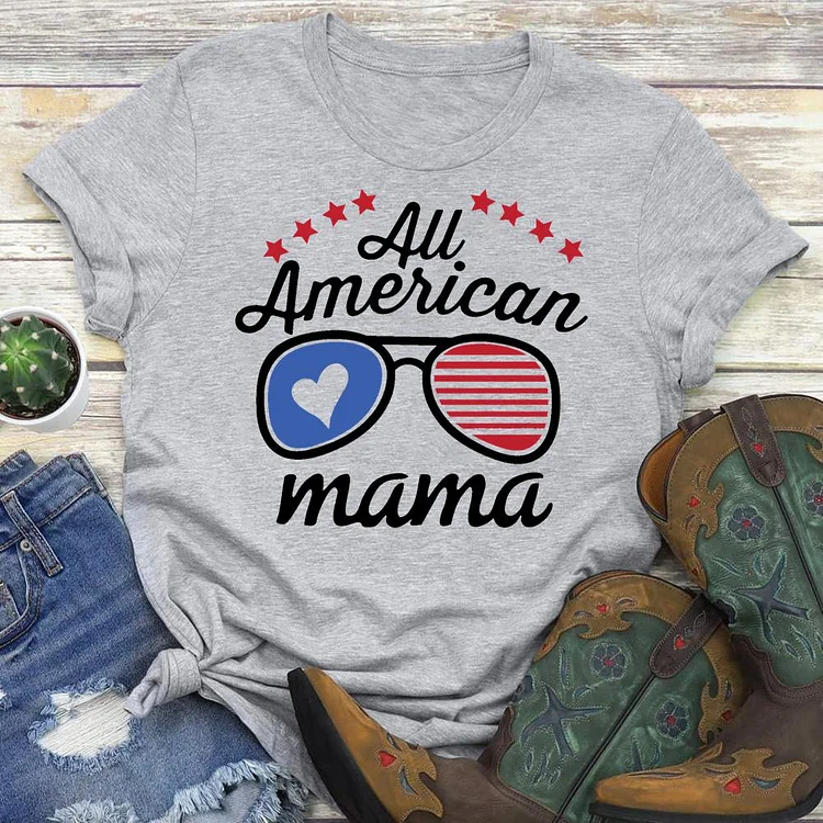 American MAMA Round Neck T-shirt-018161