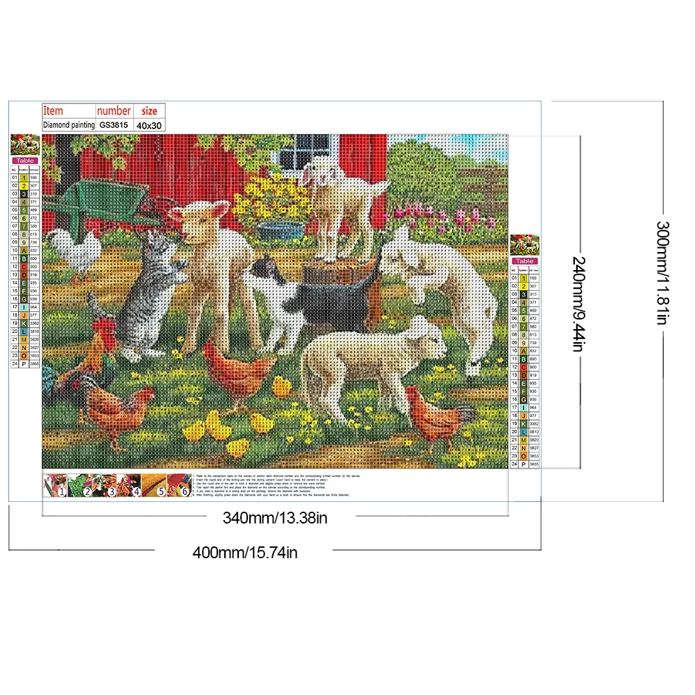 Diamond Painting - Full Square Drill - Kittens and sheep(Canvas|40*30cm)