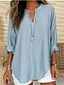 Cotton Stripe Sand Sleeveless Holiday Blouse L-XL main image 1