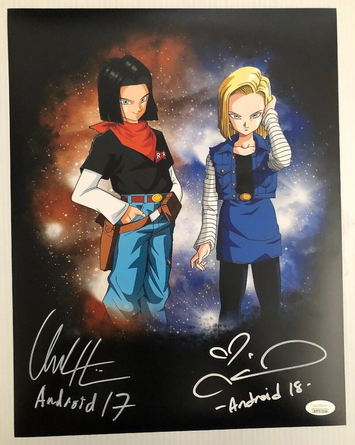 Colleen Clinkenbeard Chuck Huber Signed 11x14 Photo Poster painting Android 17 18 JSA COA 1