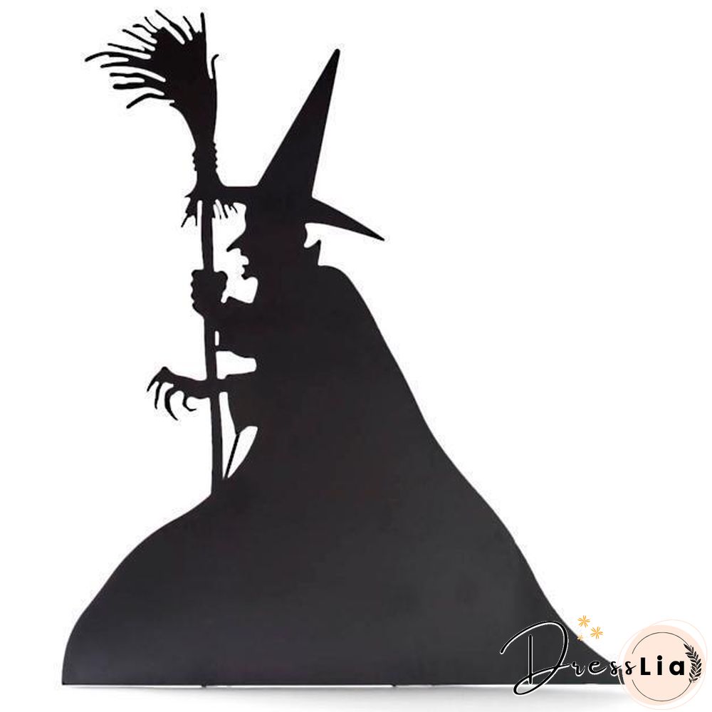 Witch with Lantern Silhouette