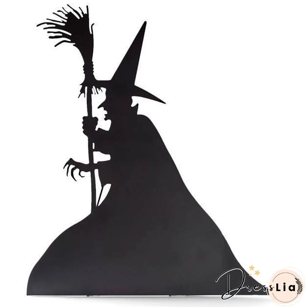 Witch with Lantern Silhouette