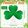 St Patricks Day Tree Topper Green Plush Shamrock with Metal Base for Decor Gift