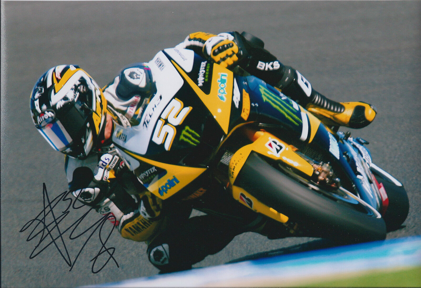 James Toseland SIGNED YAMAHA TECH3 MOTOGP 12x8 Photo Poster painting AFTAL COA Podium Win