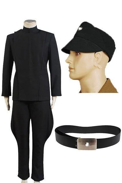 Star Wars Imperial Officer Black Uniform Costume Hat Belt