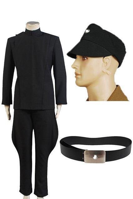 Star Wars Imperial Officer Black Uniform Costume Hat Belt