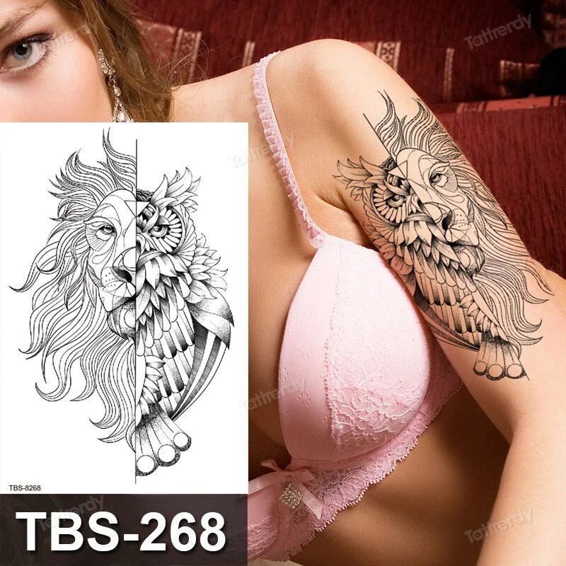 dragon wing snake temporary tattoo sticker waterproof black henna anime body art tattoo fake water transfer decal sexy for women