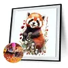 Red Panda Flowers-Full Round Diamond Painting 30*30CM