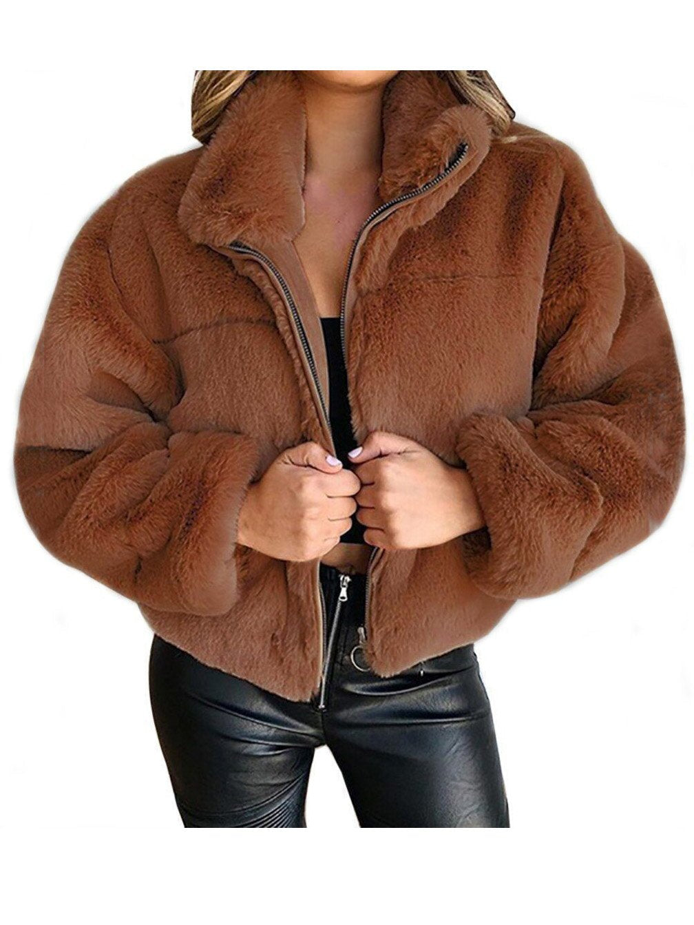 Women Half Sleeve V-neck Solid Color Dress