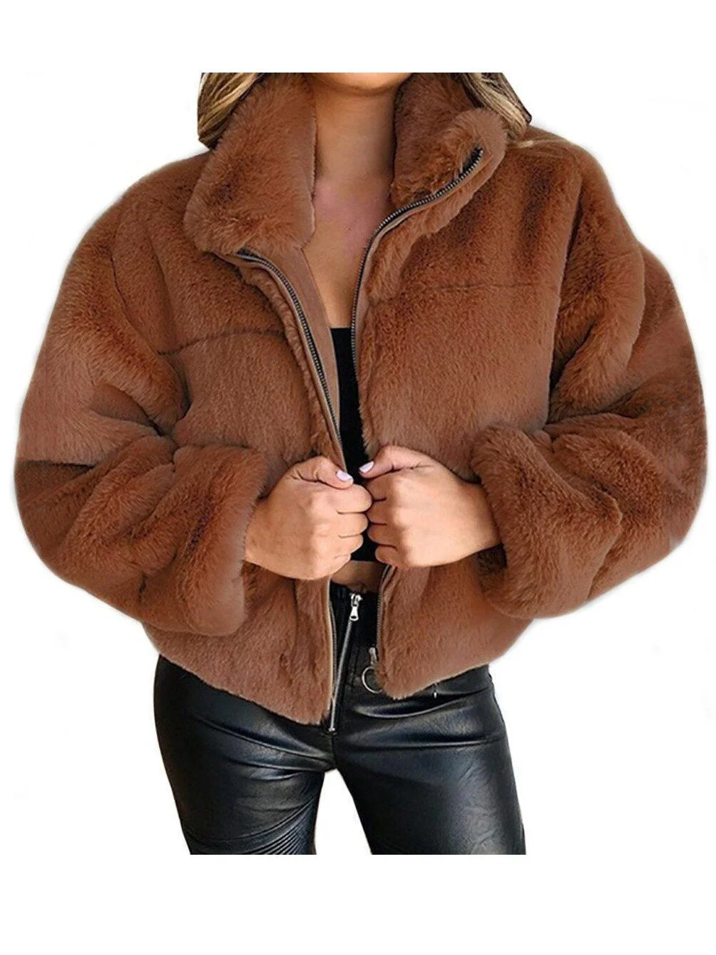 Women Half Sleeve V-neck Solid Color Dress