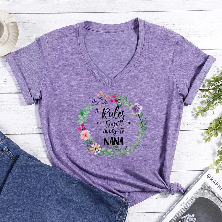 Rules Don t Apply to Nana V-neck T Shirt-Annaletters