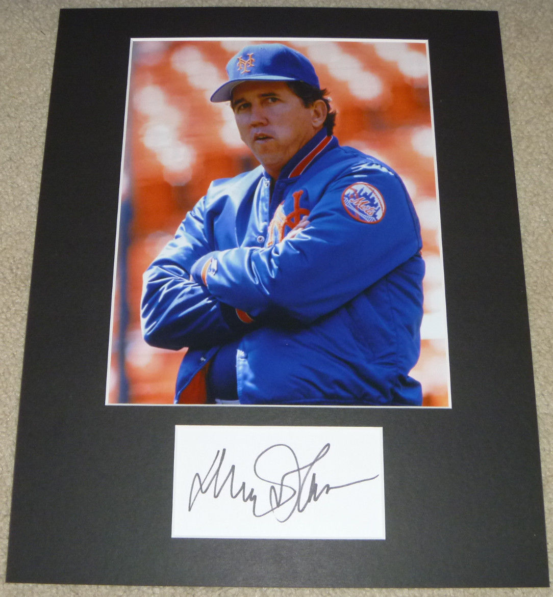 Davey Johnson Authentic Signed Matted Photo Poster painting Display Autographed NY Mets Baseball