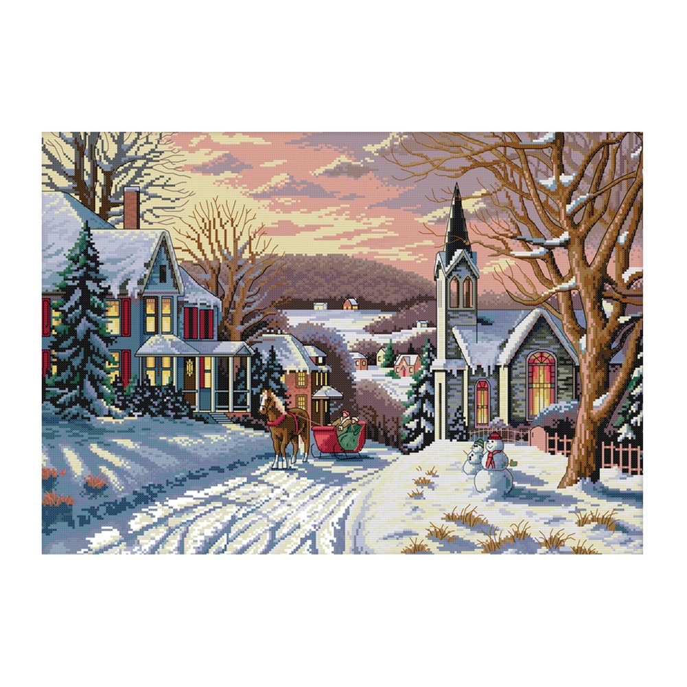 Scenery - 14CT Stamped Cross Stitch(58*44cm)