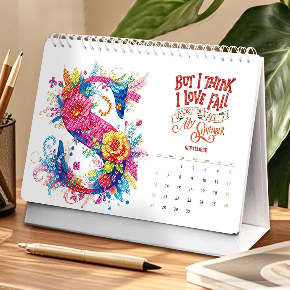 2026 Calendar Diamond Painting Kit DIY Diamond Art Desk Calendar for Home Office