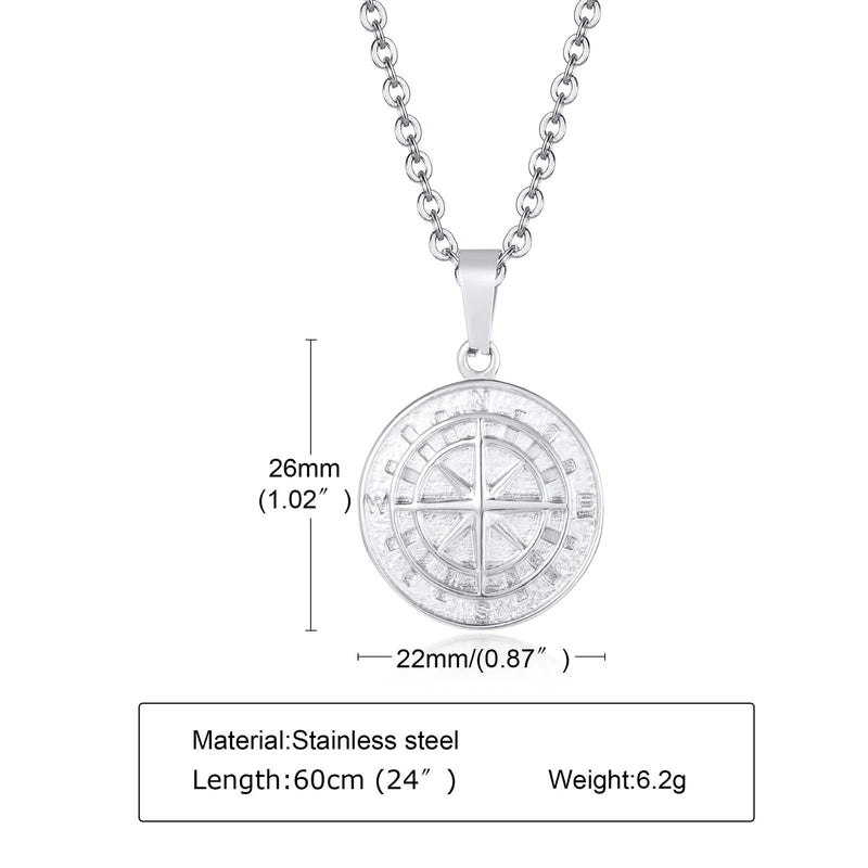 Hip-hop Coin Titanium Steel Men’s Pendant Necklace