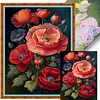 Poppy Flower - 11CT Stamped Cross Stitch - 40*55cm - Flower