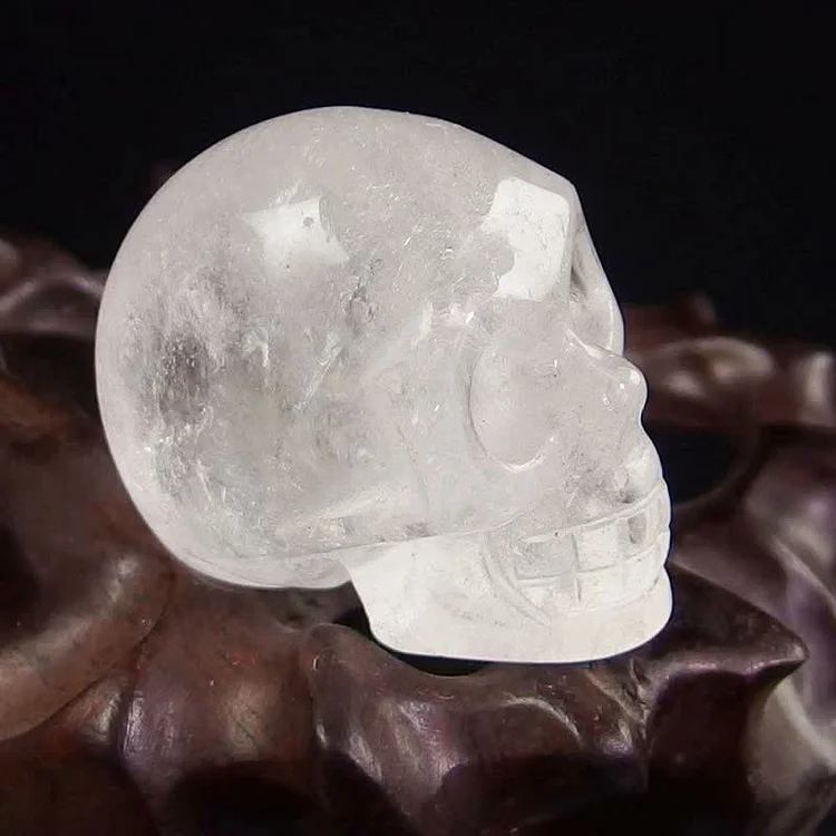 Natural Crystal Skull Halloween Decoration-Clear Crystal