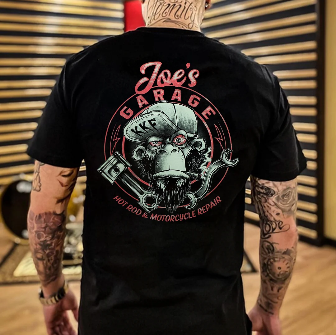 JOE'S GARAGE Chimpanzee Print Men's T-shirt