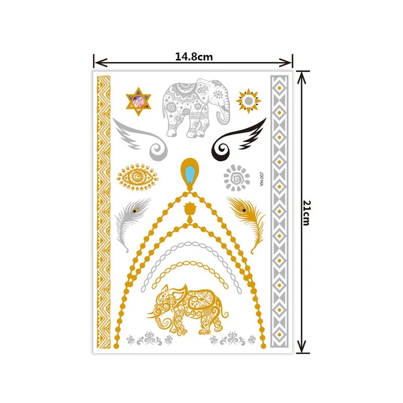 Hot bronzing tattoo stickers waterproof sweat not easy to smudge bronzing temporary tattoo stickers fashion tattoo stickers