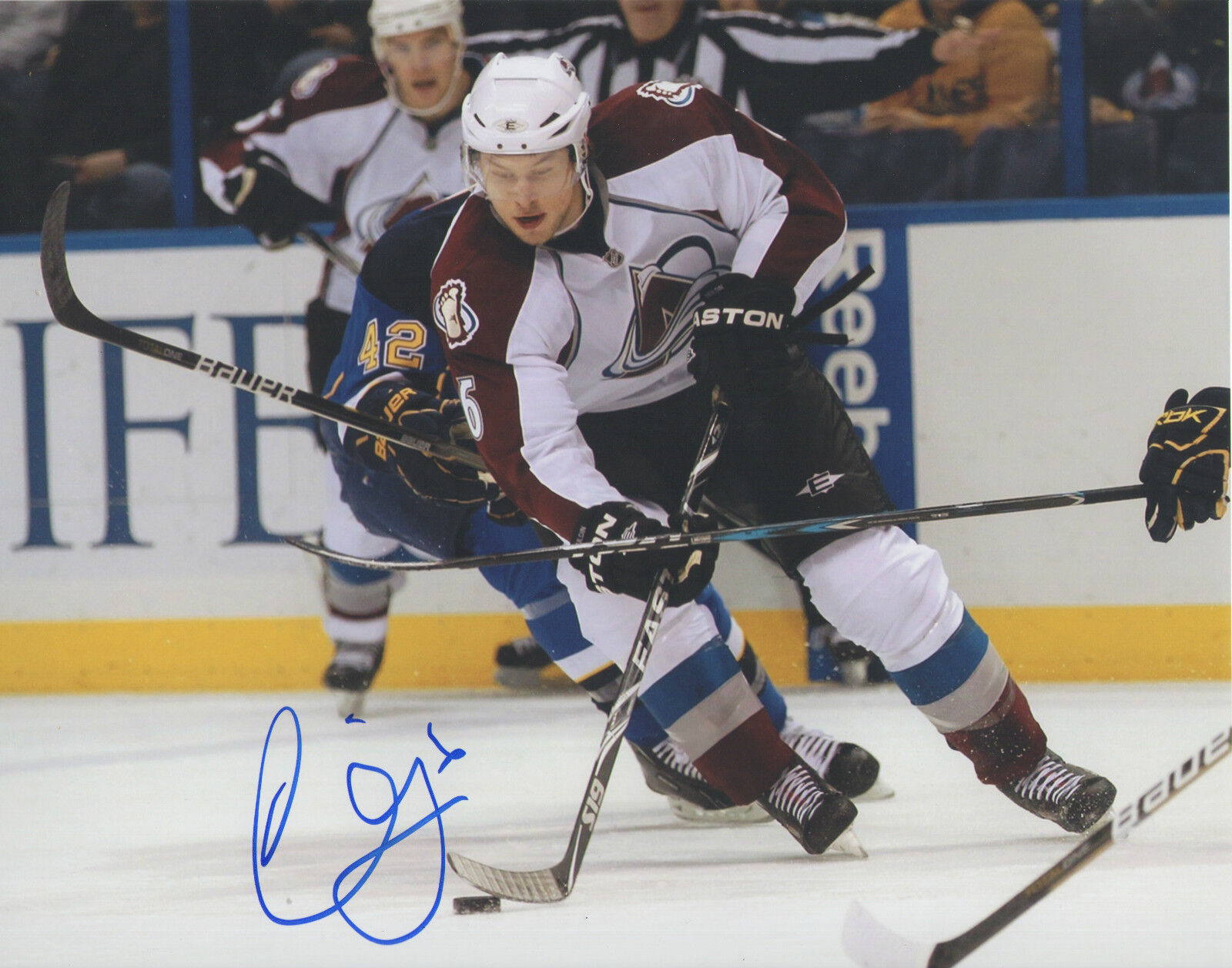 Erik Johnson *COLORADO AVALANCHE* Signed 8x10 Photo Poster painting EJ1 COA GFA