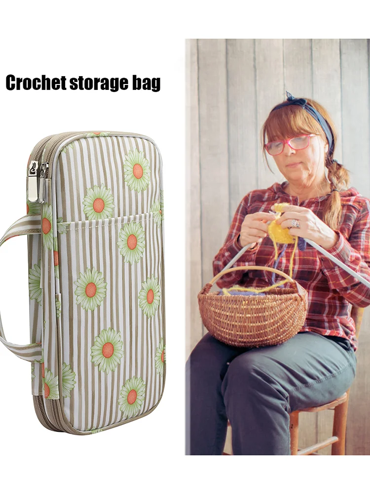 Yarn Holder For Knitting Storage, Tote Bag For Crochet Yarn And Needles,  Travel Baskets