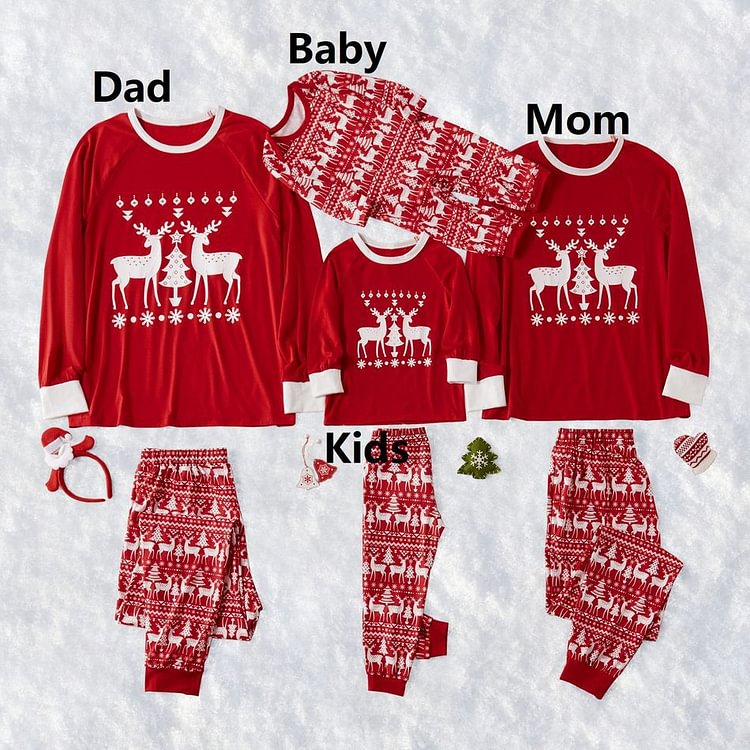Christmas Parent-child Pajamas Elk Snowflake-luchamp:luchamp