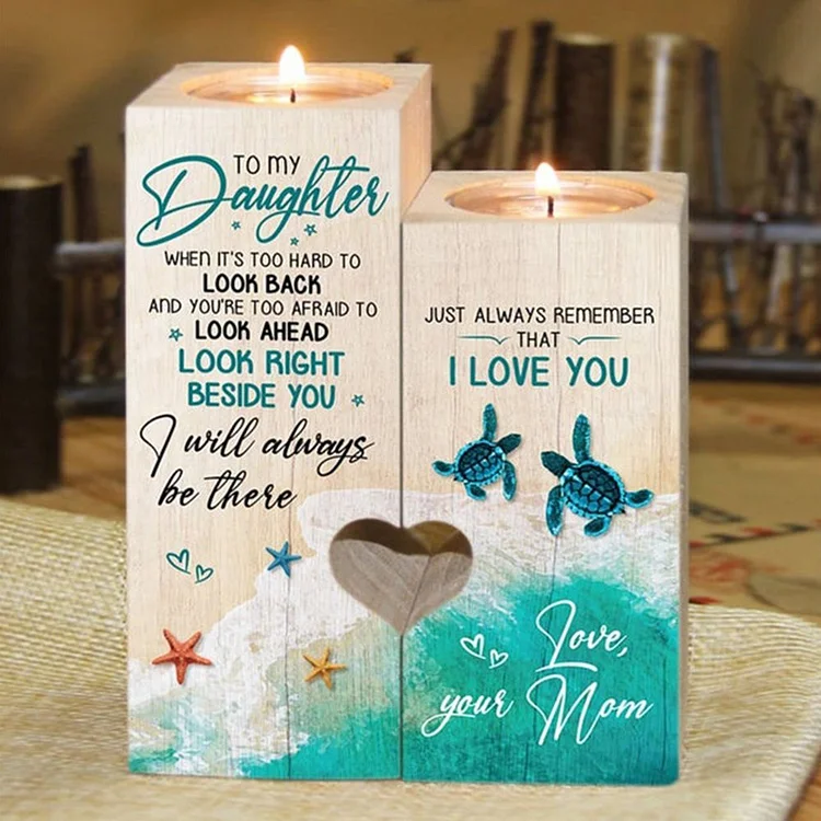 To My Daughter Wooden Candle Holder Gift Box Mother-Daugther Gift
