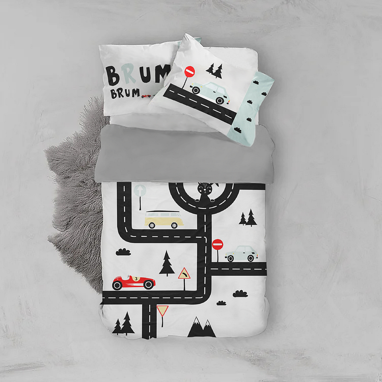 BlanketCute-Personalized Lovely Bedroom Car Bedding Set with Your Kid's Name | 02