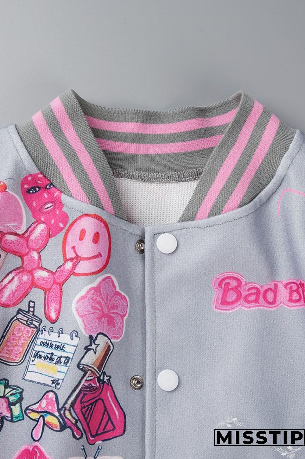 Cream White Casual Street Print Patchwork Buckle Short Sleeve Two Pieces