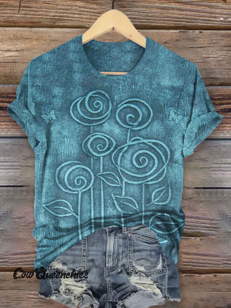 Vintage Art Print T-Shirt Multicolor / S