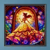 Belle vitrail Full DIY 5d trou de peinture diamant rond pour adultes/d&eacute;butants d&eacute;coration int&eacute;rieure peintures &agrave; points diamant&eacute;s arts plastiques 40x40cm