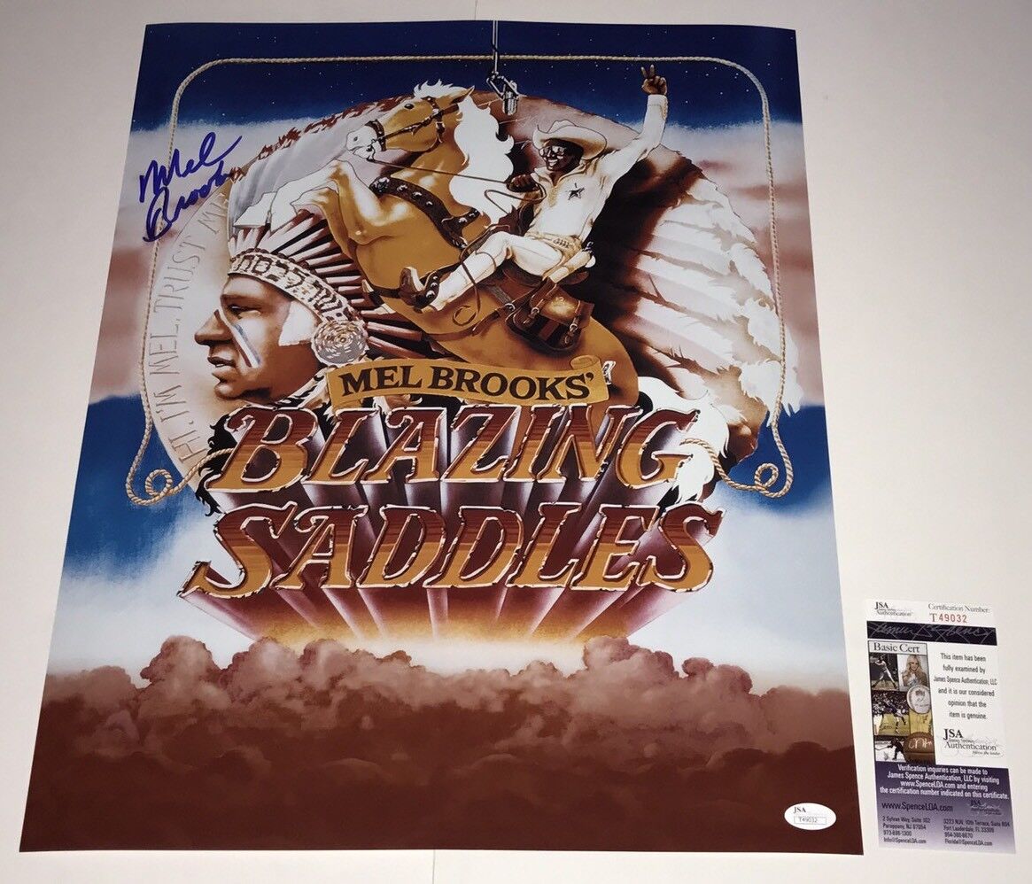 Mel Brooks BLAZING SADDLES Signed 16x20 Photo Poster painting IN PERSON Autograph PROOF JSA COA