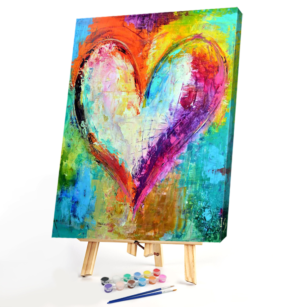 

40x50cm - Paint By Numbers Colorful Heart, 501 Original