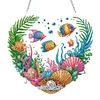 DIY Love Sea Fish Acrylic Special Shaped Diamond Painting Hanging Pendant