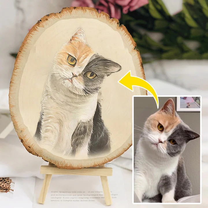 Wooden Hand-Painted Custom Pet Portrait Decoration 1