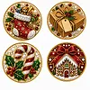 [Upgrade]4Pcs Acrylic Special Shape Xmas DIY Waterproof Diamond Painting Coaster Kit