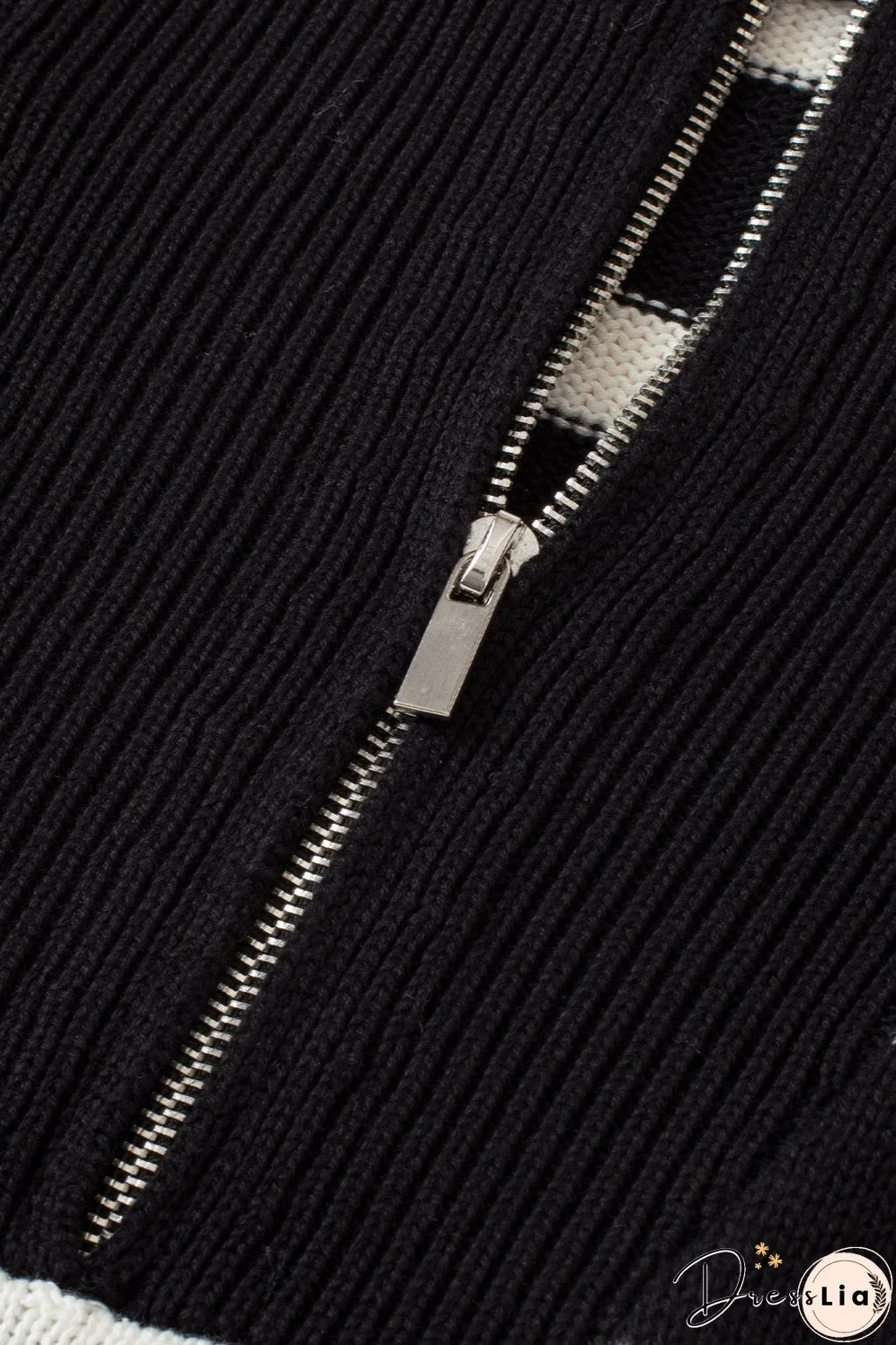 Striped Half Zip Sweater Vest