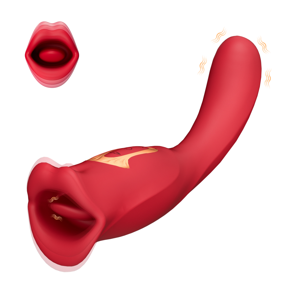 Rose Tongue Vibrator With 10 Vibration Modes And 10 French Kissing Modes - Rose Toy