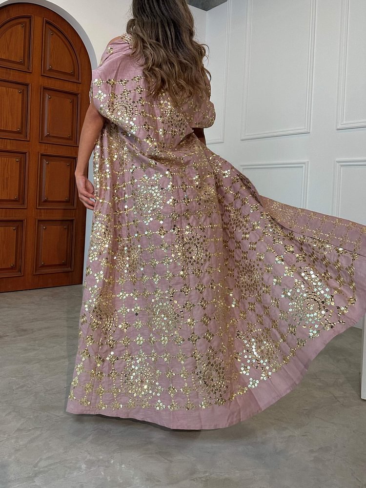 Solid Color Crossover Slip Dress and Embroidered Outer Set