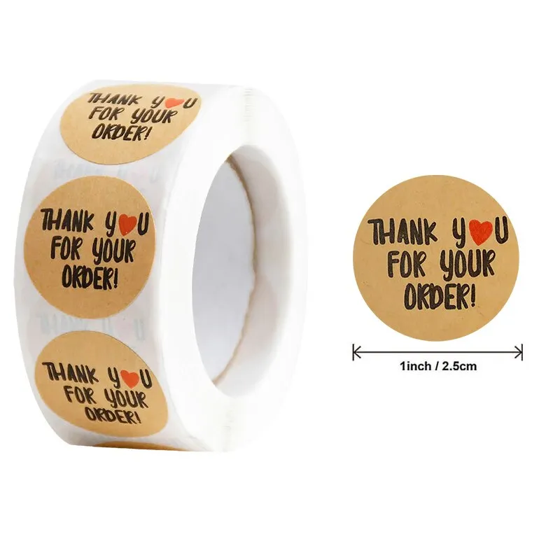 500pcs 1inch Thank You Stickers Round Seal Label Stationery Stickers Wedding Birthday Party Decoration Handmade Christmas Gifts