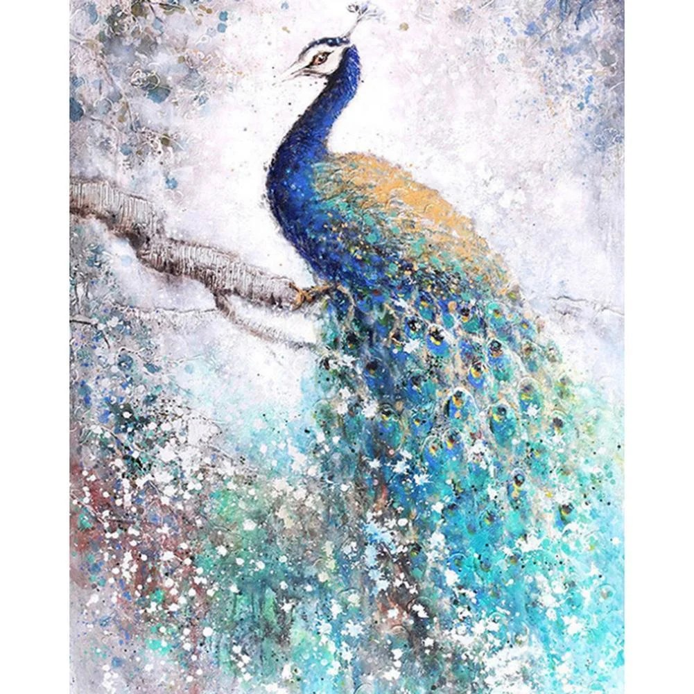 Diamond Painting - Full Round Drill - Peacock in Tree(30*40cm)