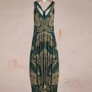 Ejimei Fashion Cotton Overalls Jumpsuits Women Summer Printed Sleeveless Jumpsuit for Women Loose Wide Leg Pants Overalls for Women