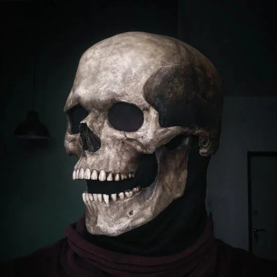 Full Head Skull Mask with Movable Jaw