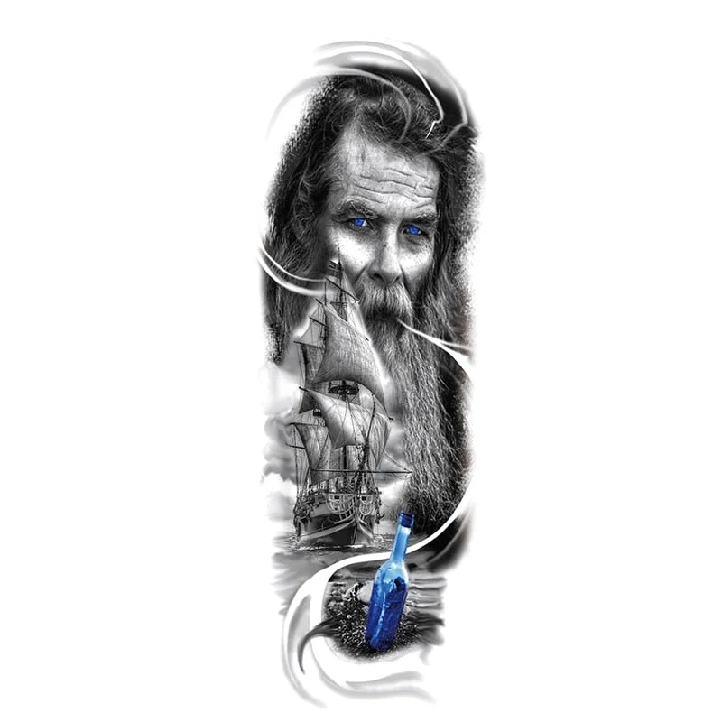 Temporary Tattoos Snake Lion Asian Fake Tattoo Tiger For Men Waterproof Art Mermaid Sticker Paste on Arm Leg Tattoos Body Art